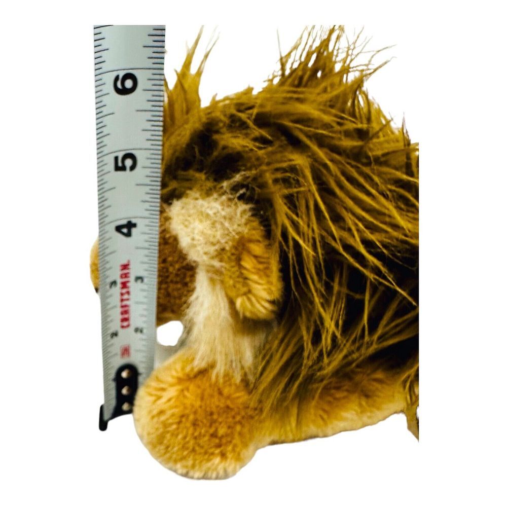 Aurora World Realistic Lion Bean Bag Male Full Furry Mane Plush 12in Stuffed Toy - Picture 13 of 13